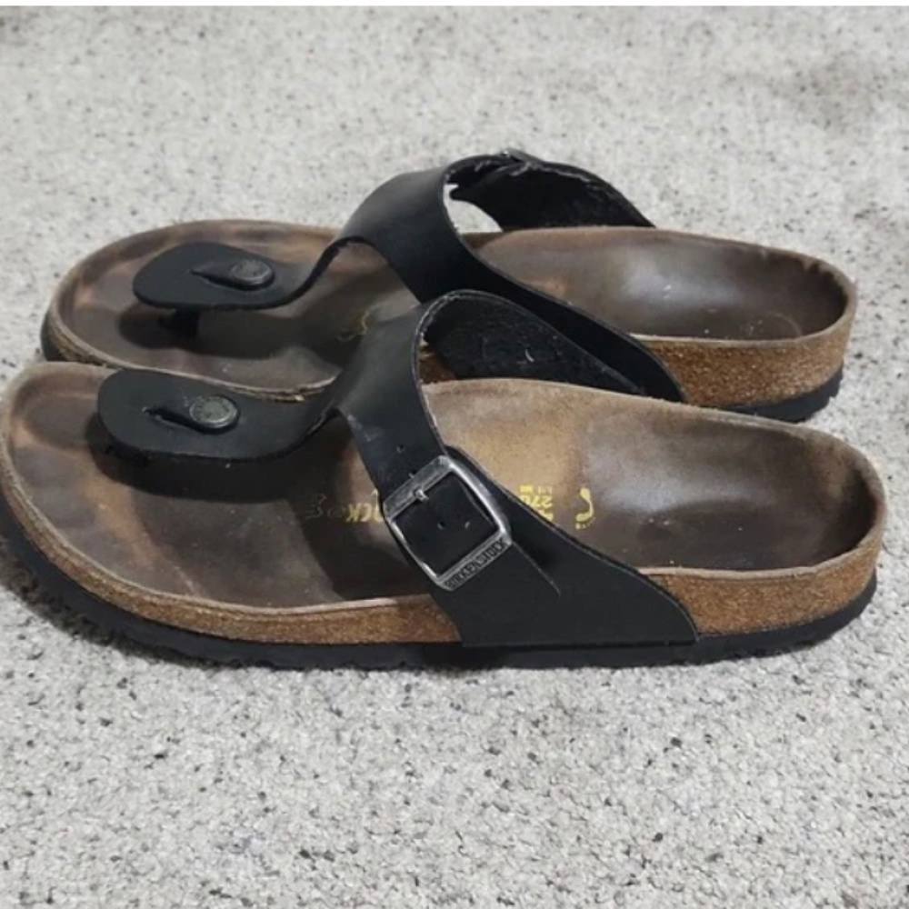 Birkenstock Gizeh Birko-Flor Black Thong Sandal Size 42/Ladies 11/Men's 9 Narrow